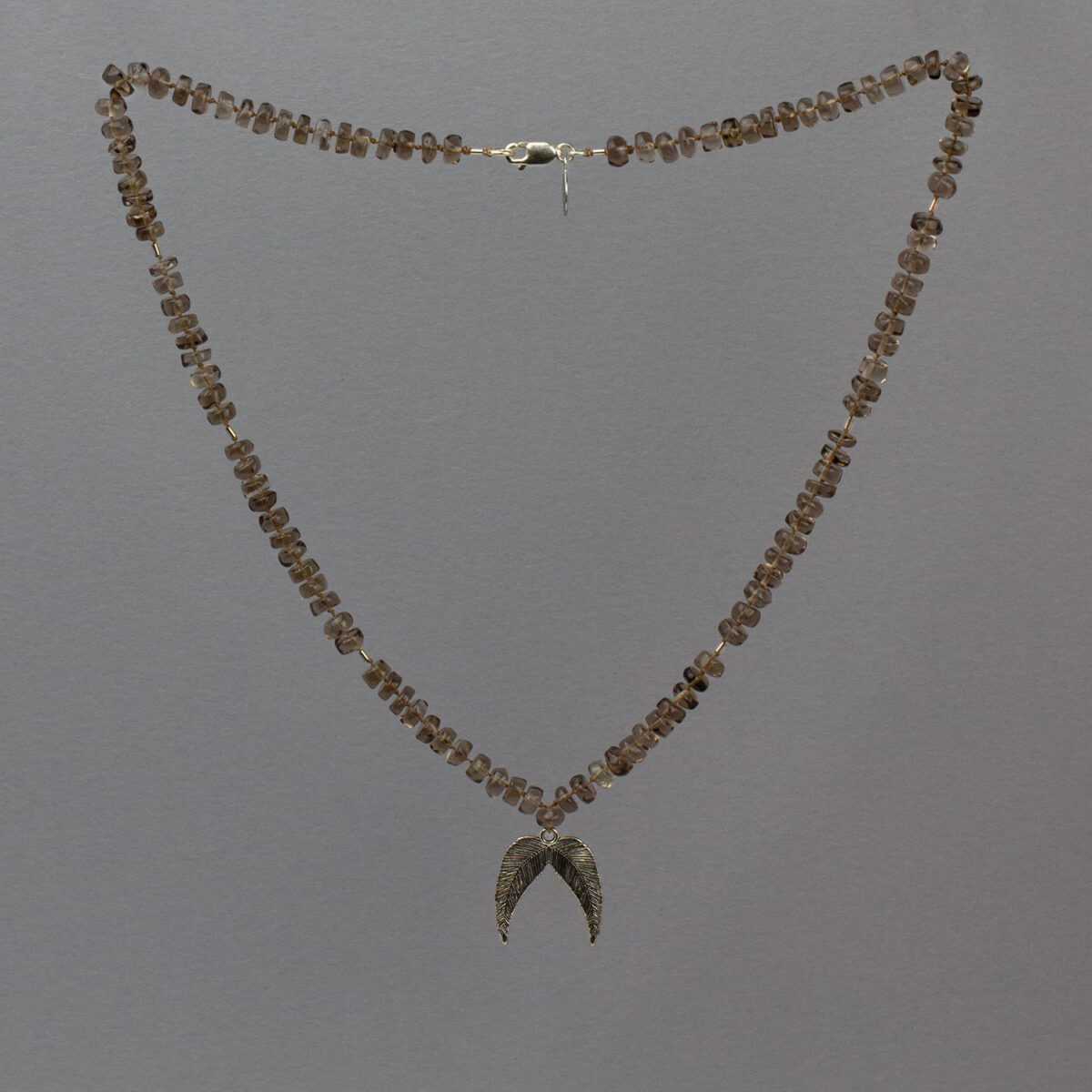 Angel Wings- Smoked Quartz Silk Necklace