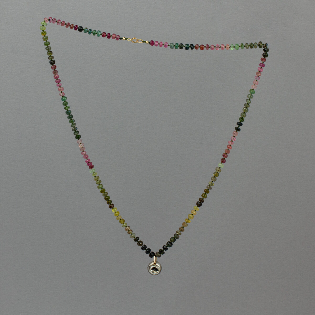 Into the Wild Tourmaline Salt and Pepper Diamond Silk Necklace