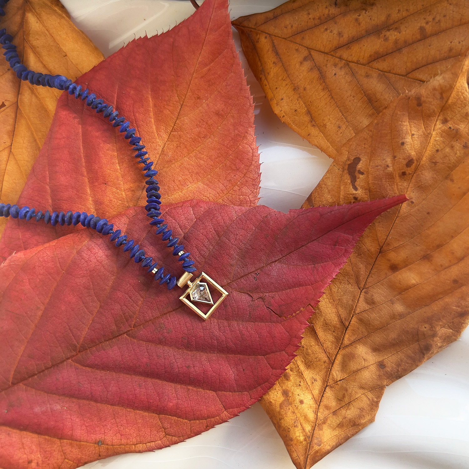 The Shield Salt and Pepper Diamond Silk Necklace - Image 4