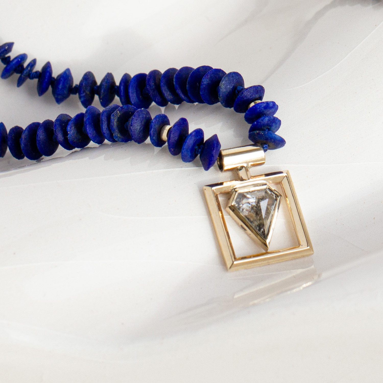 The Shield Salt and Pepper Diamond Silk Necklace - Image 2