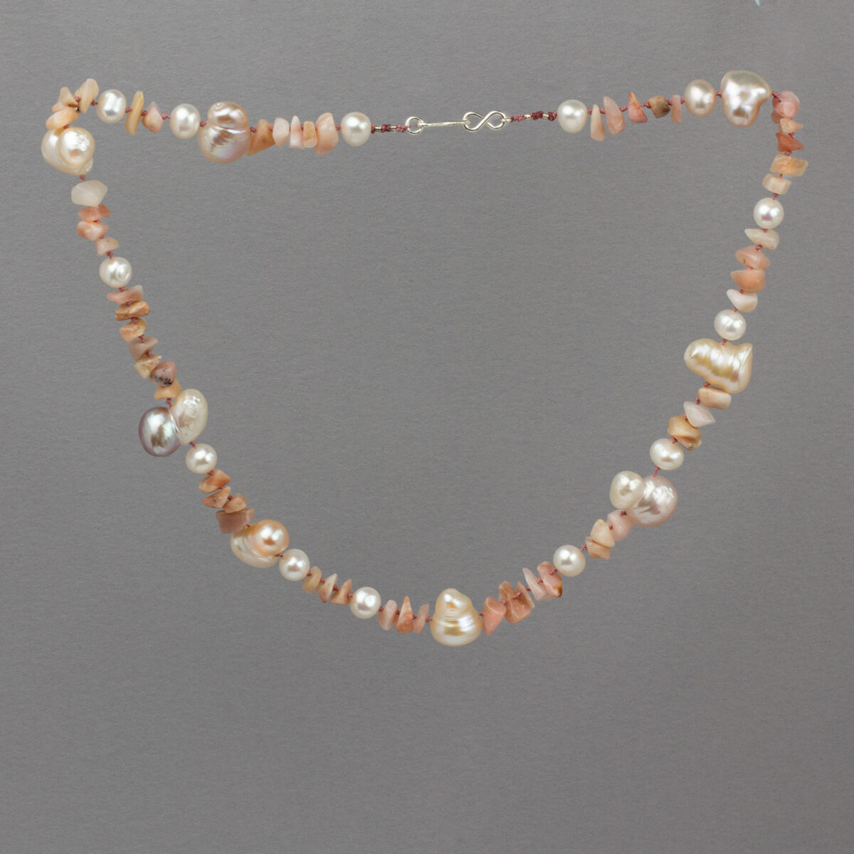 Devotion – Baroque Pearl And Opal Silk Necklace