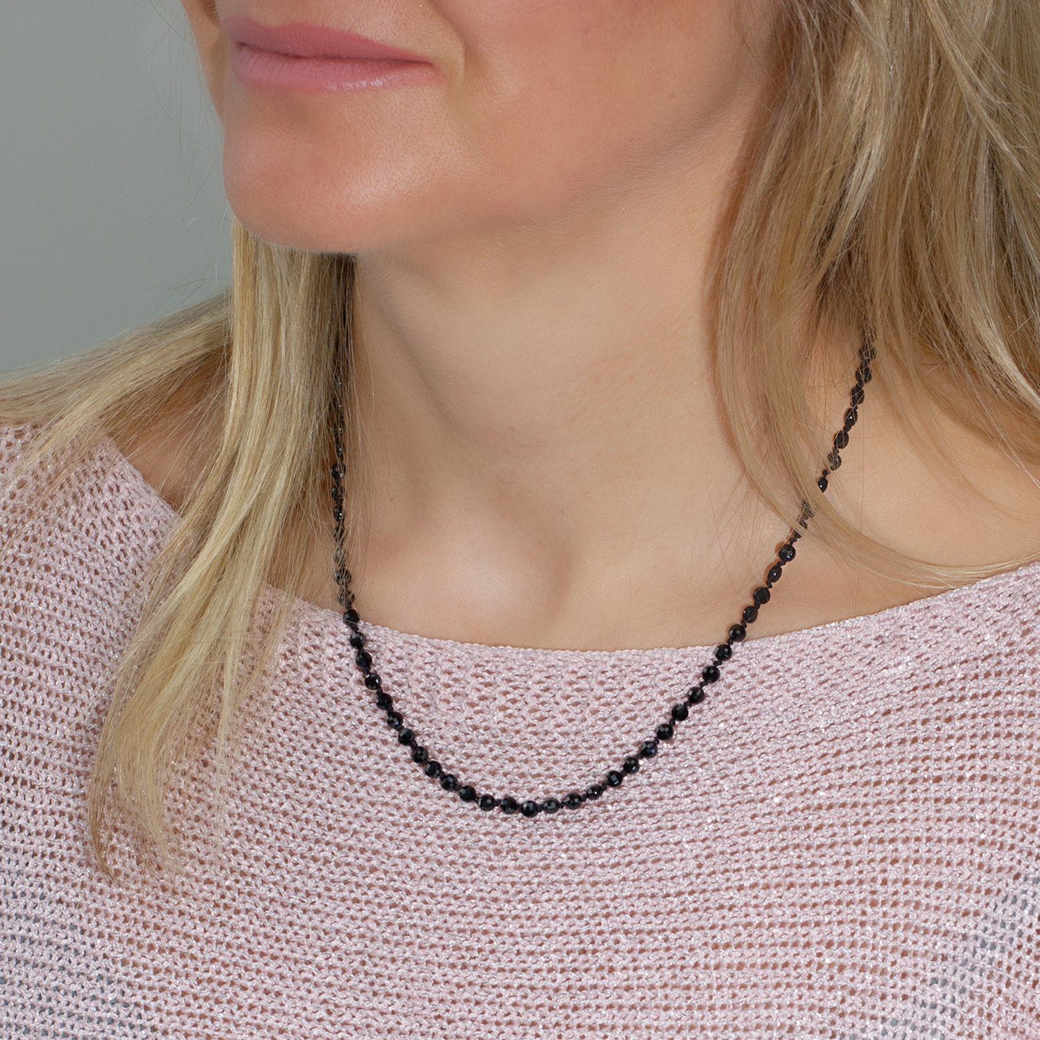 Black Spinel Signature Silk Necklace - Image 2