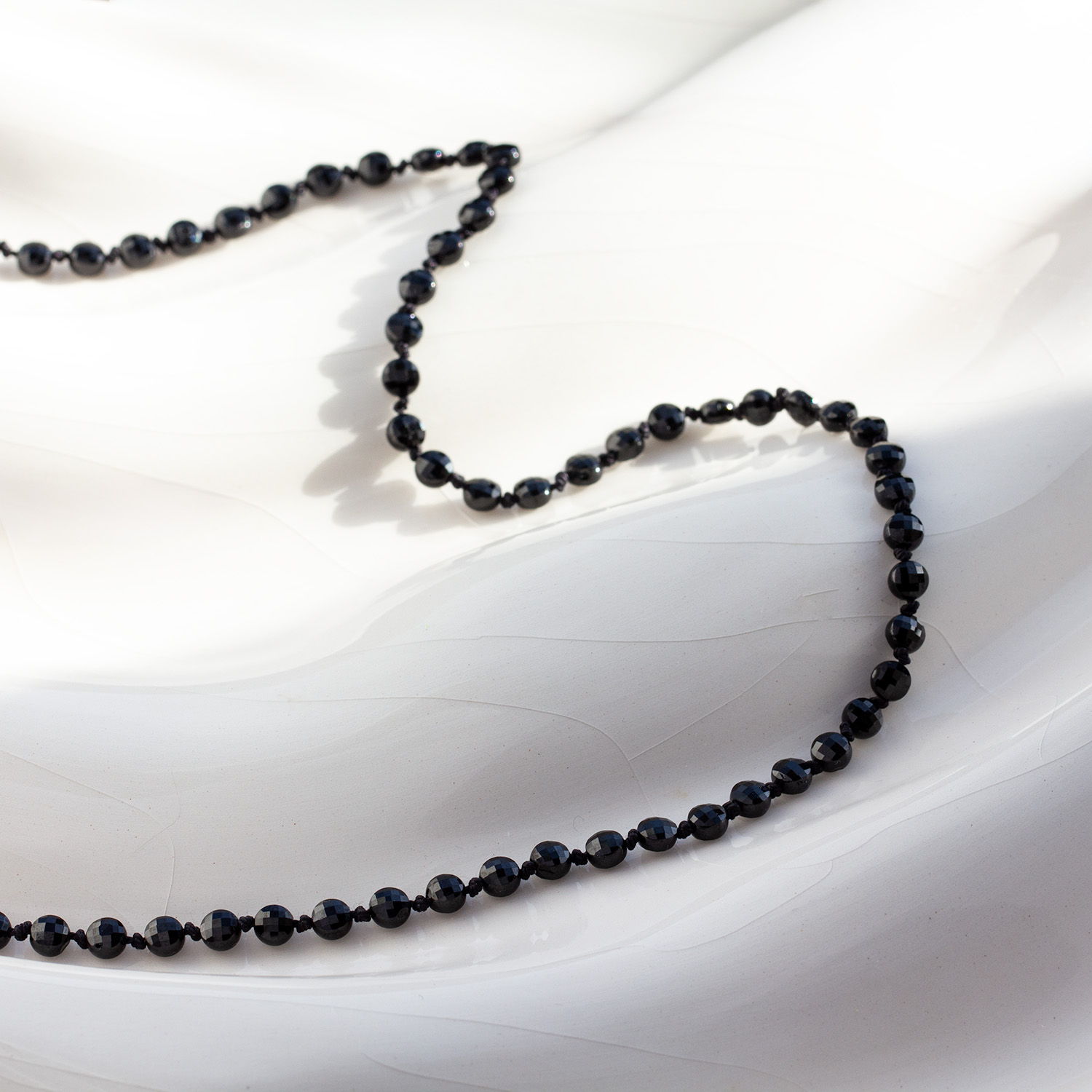 Black Spinel Signature Silk Necklace