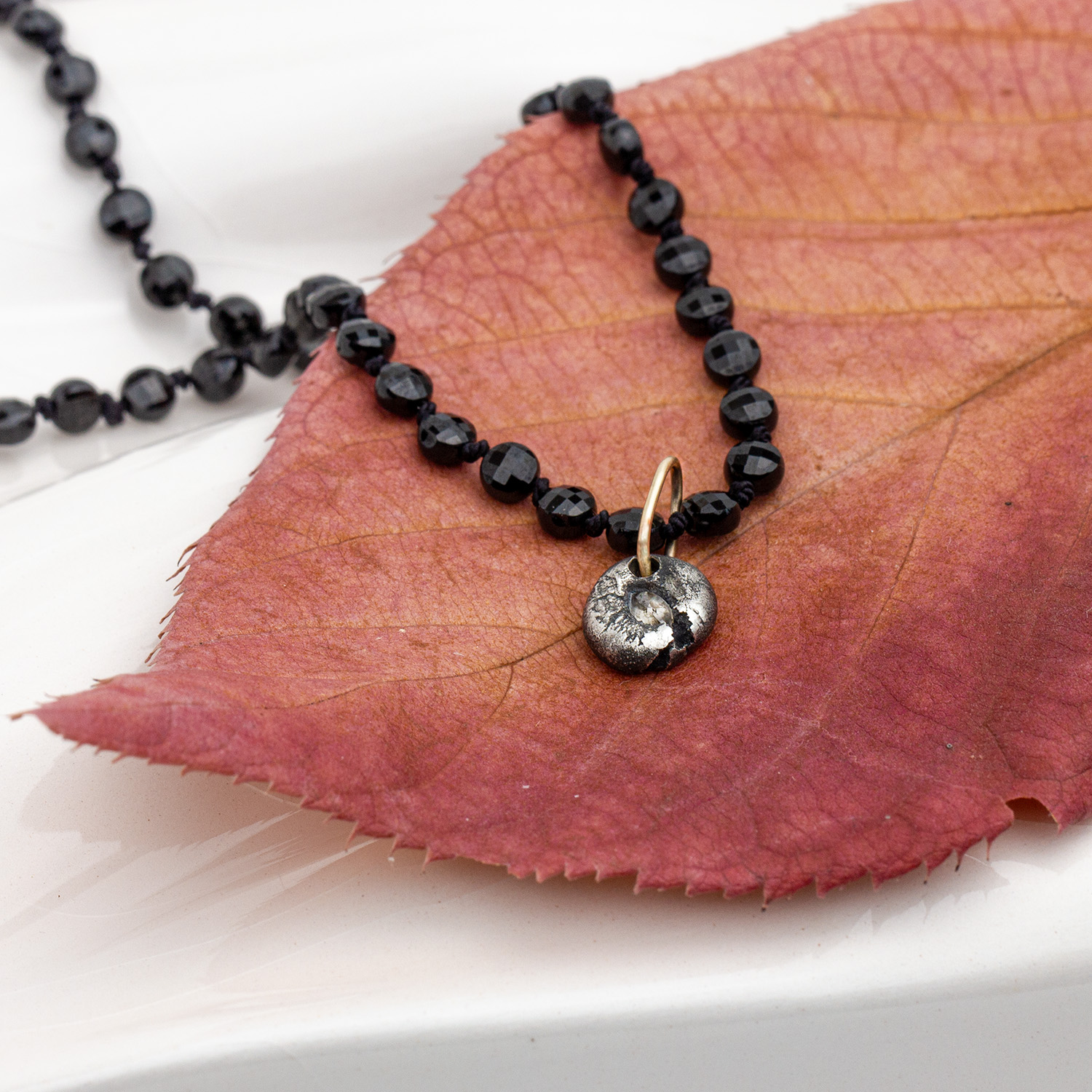 Black Spinel Signature Silk Necklace - Image 5