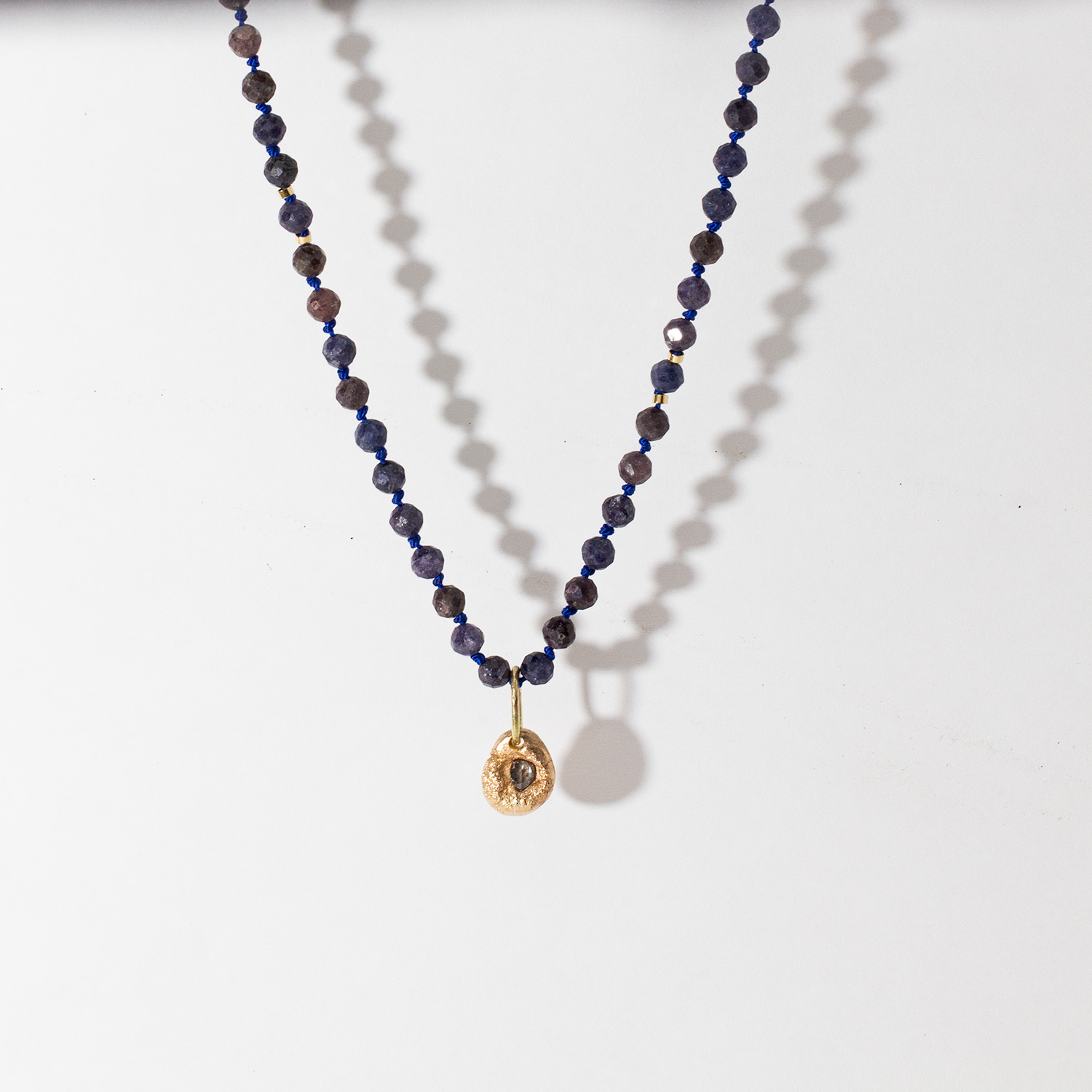 Ember – 9 ct Gold & Salt & Pepper Diamond Pendant-Sample - Image 2