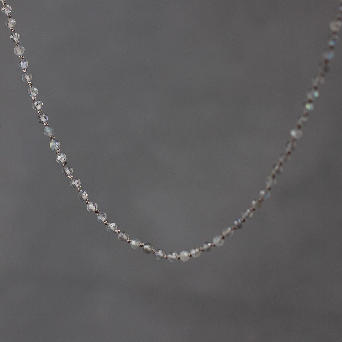 Dreamer – Hand-Knotted Labradorite Silk Necklace