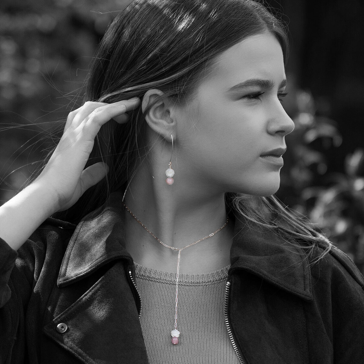 Blossom &ndash; Rose Quartz & Mother of Pearl Jewellery Set
