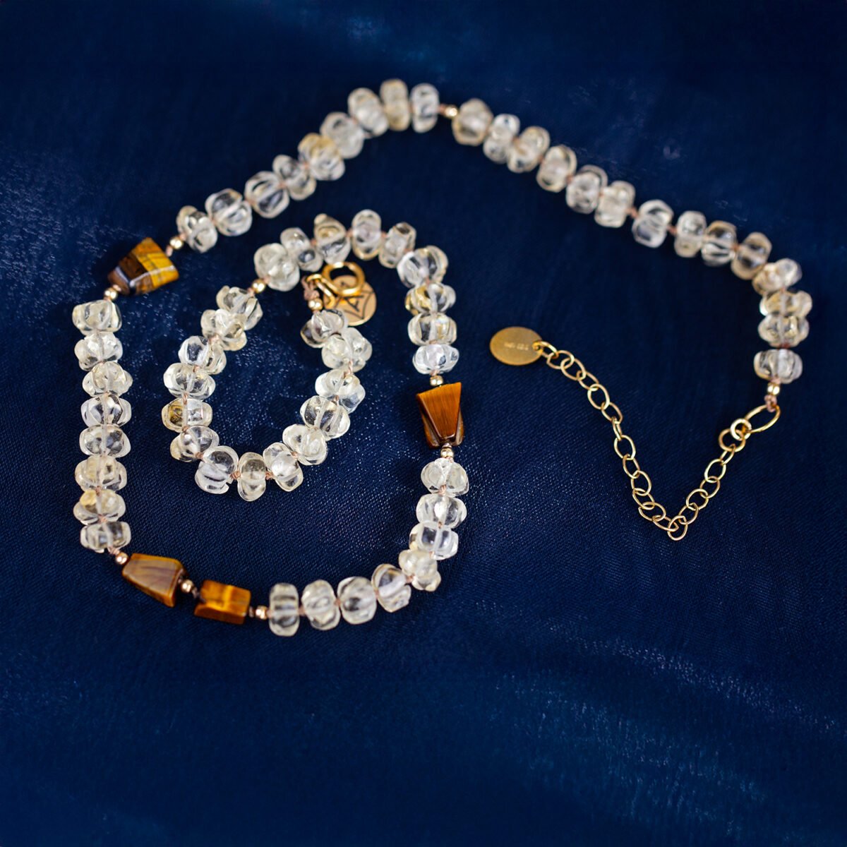 Pumpkin Dream – Hand Knotted Citrine Silk Necklace